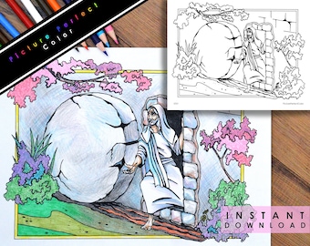 Resurrection of Jesus Christ Good Sunday Easter New Testament Bible Gospel LDS Coloring Page Colouring Page FHE Sunday Primary Activity