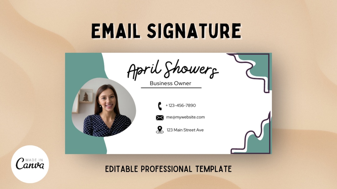 Email Signature Cute Graphic Professional Sign off Template Etsy