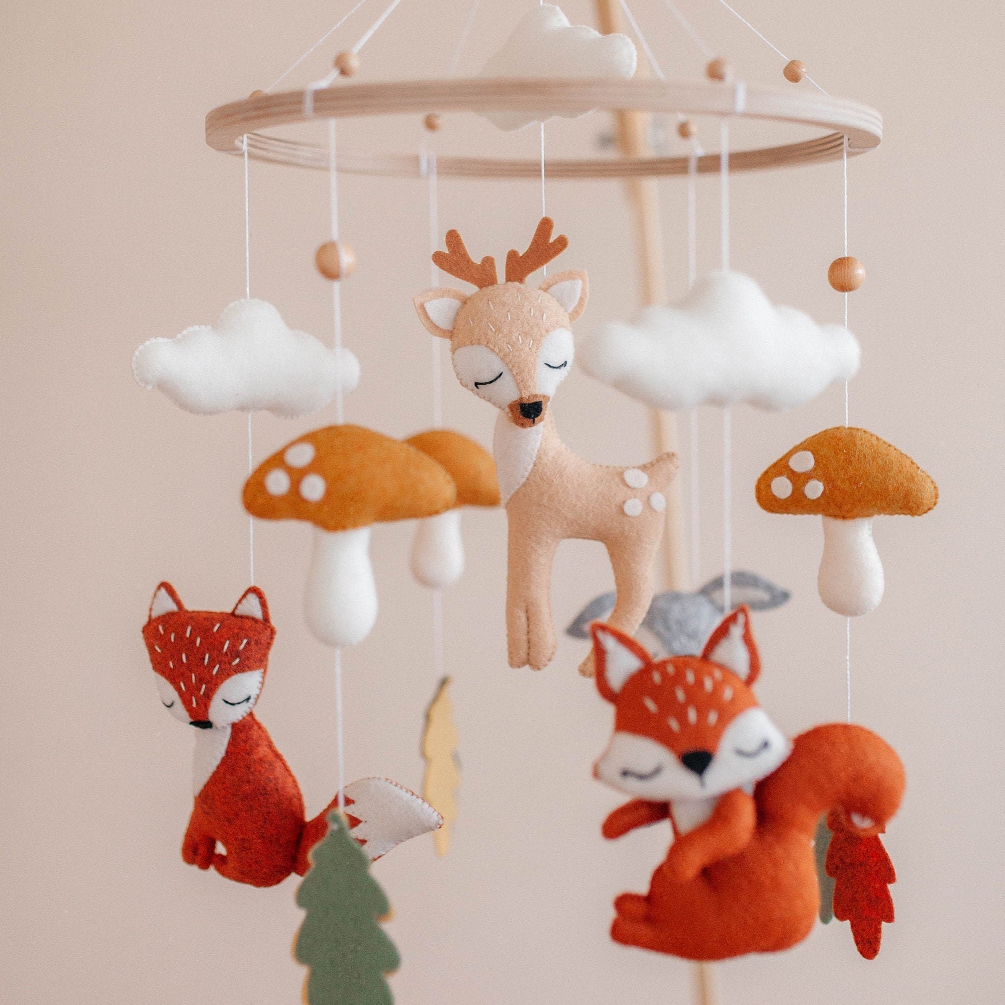 Baby Mobile Wald Wald Mobile Krippe Mobile Bebe Natur Etsy