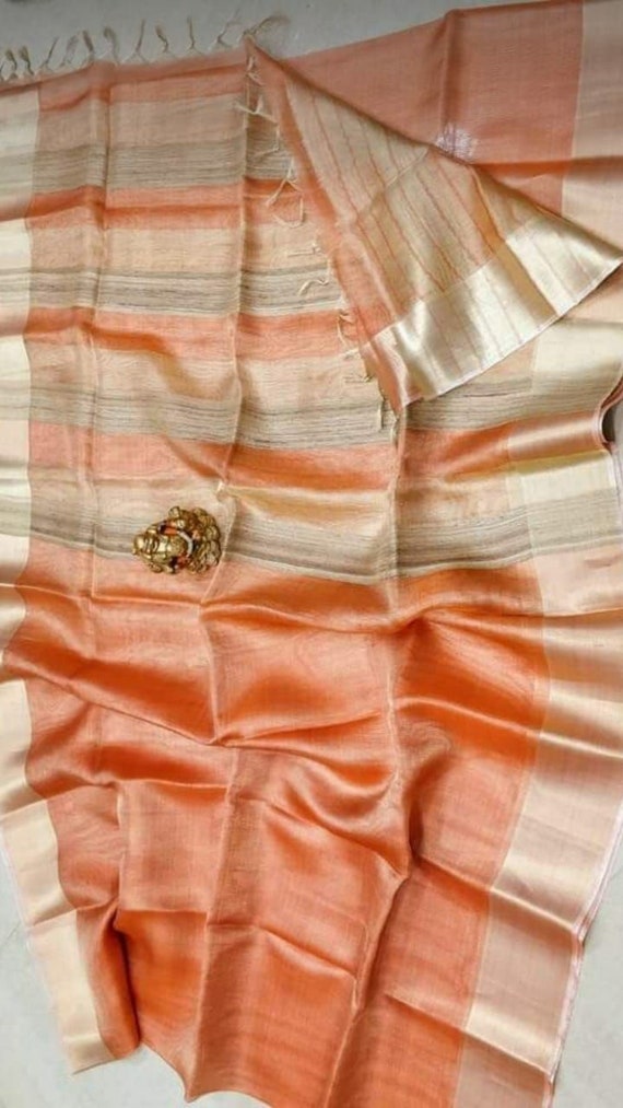 Free Shipping Linen saree Linen Silk Sari Organic Linen by Linen Sarees Embroidered Zari Border Blouse Piece Linen Saree For Women 100/%Linen