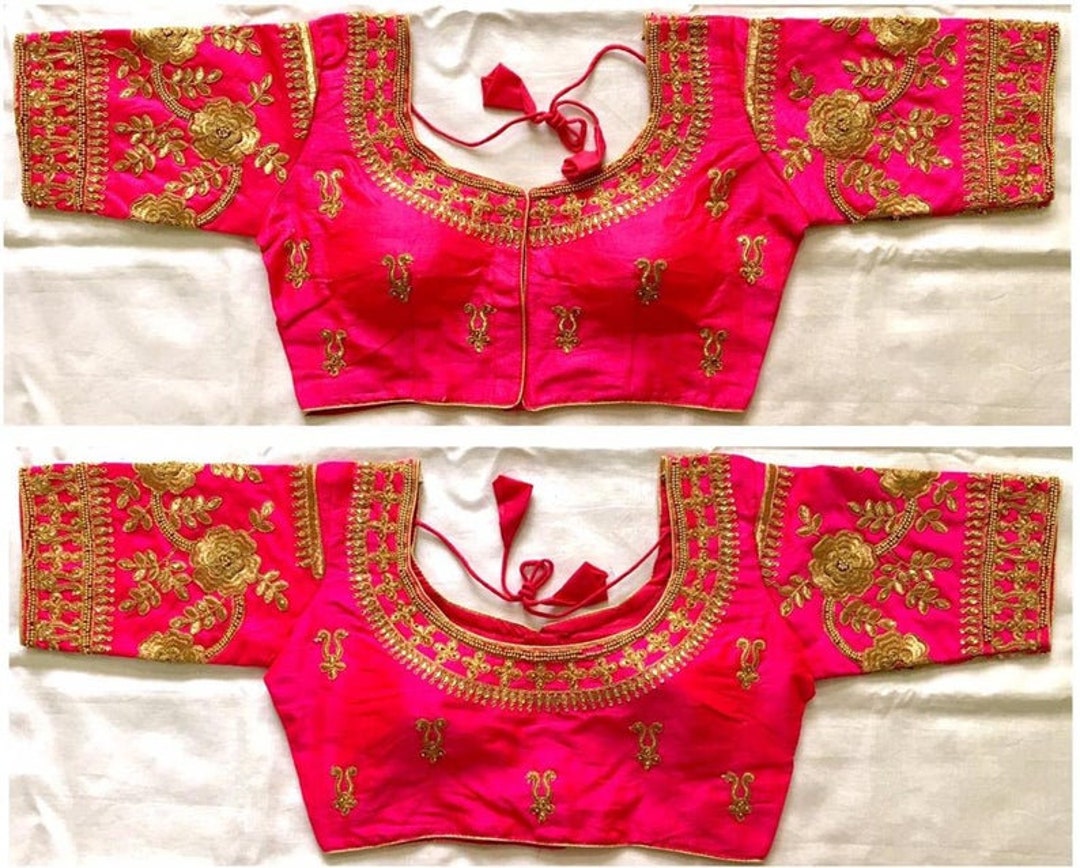 Pink 3/4 Sleeves Designer Rajasthani Embroidery Readymade - Etsy