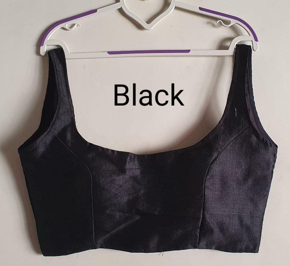 Black Sleeveless Blouse In Art Silk