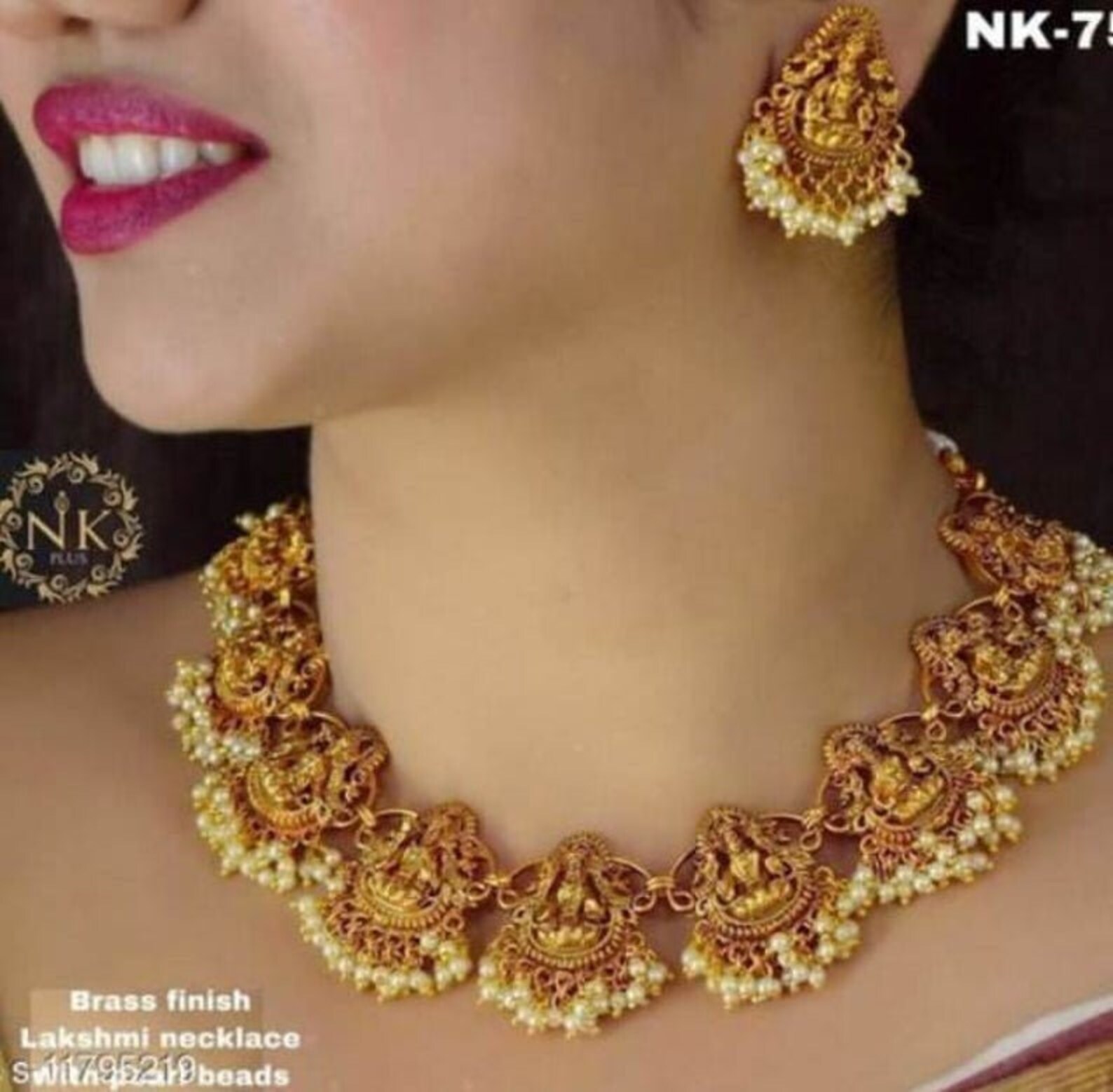 Bridal Traditional Matte Gold Jewellery Set Guttapusalu Etsy