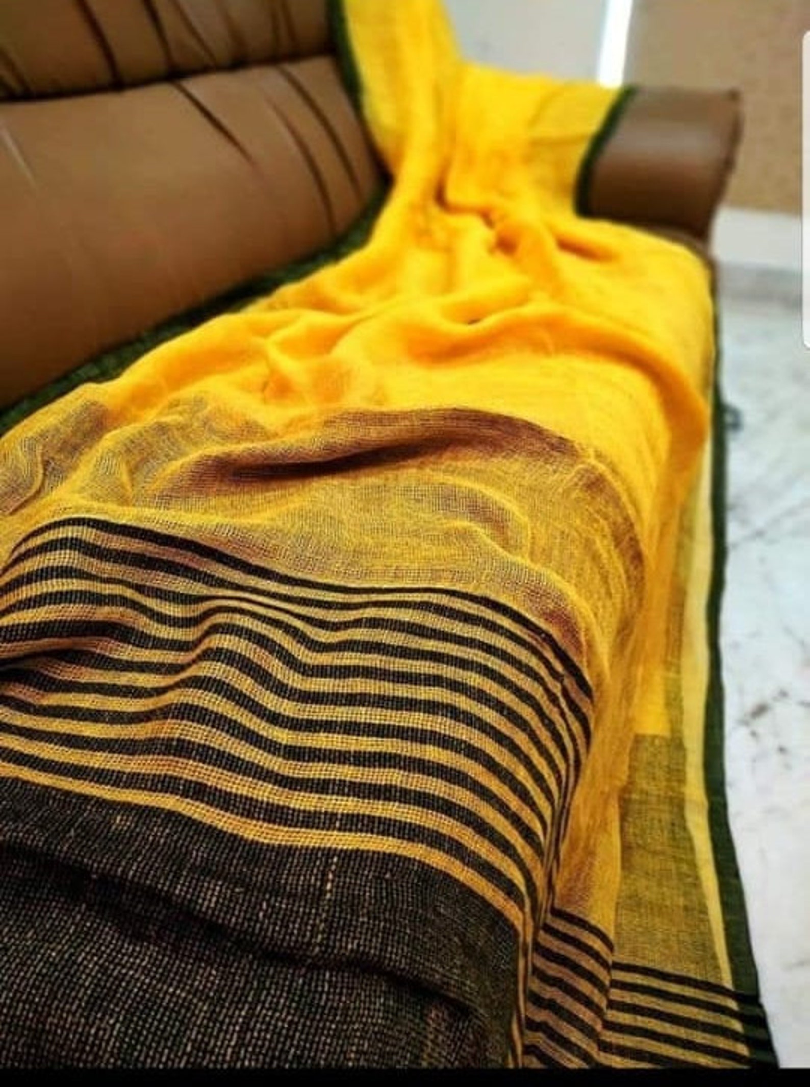 Jute Linen Saree Linen Jute Saree Organic Linen Saree With Etsy