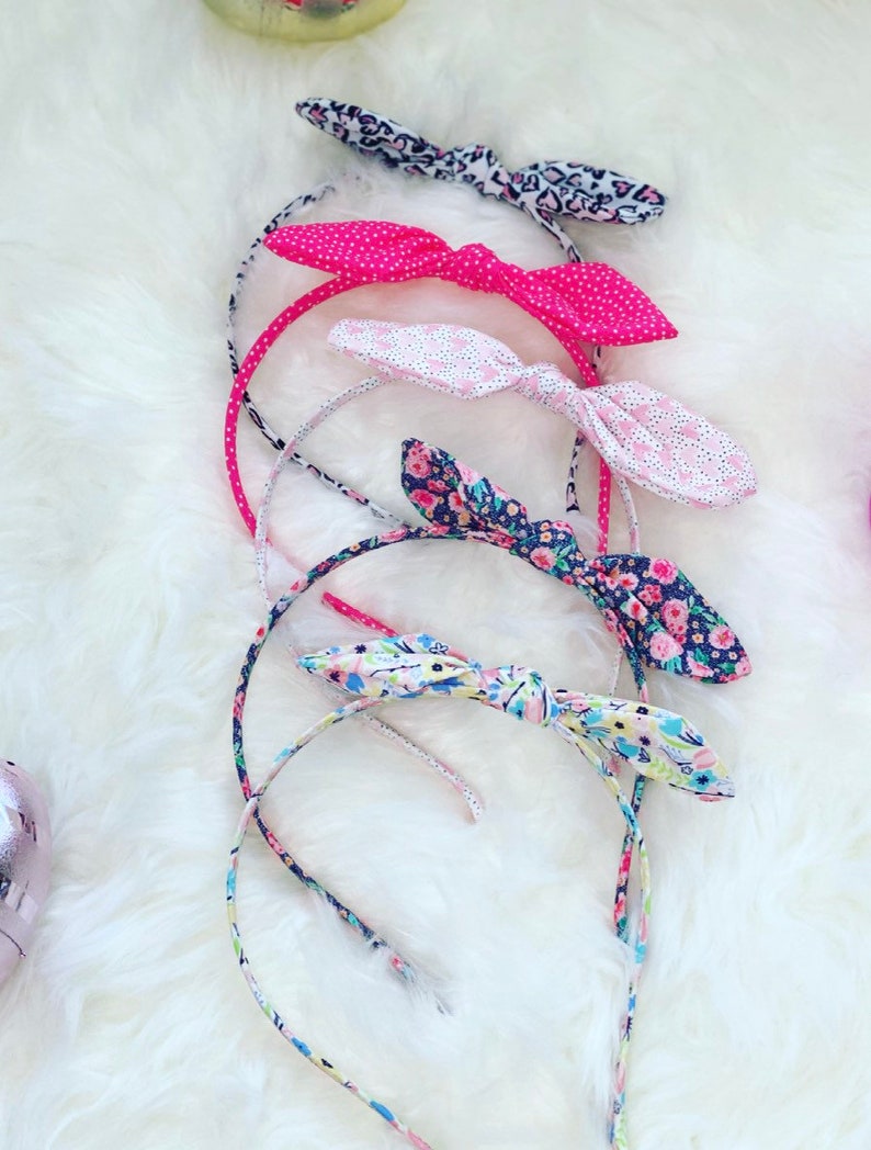 Top knot headband tied knotted bow fabric headband