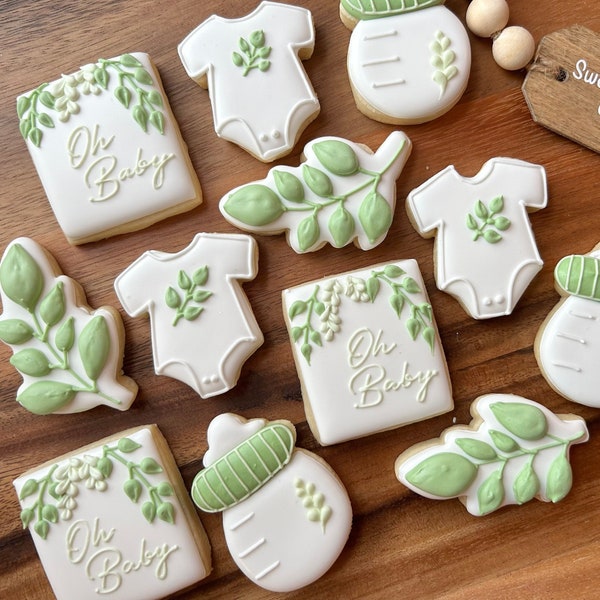 1 dozen MINI baby shower sugar cookies