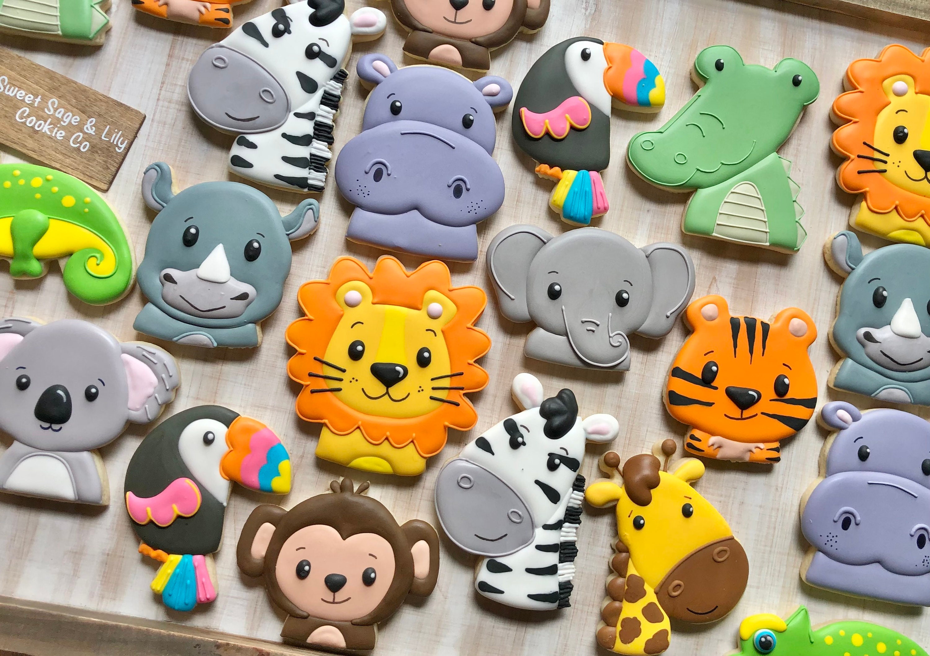 Safari Sugar Cookies Jungle Cookies Monkey Elephant 