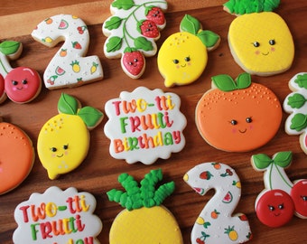 Two-tti Frutti Birthday Royal Icing Sugar Cookies