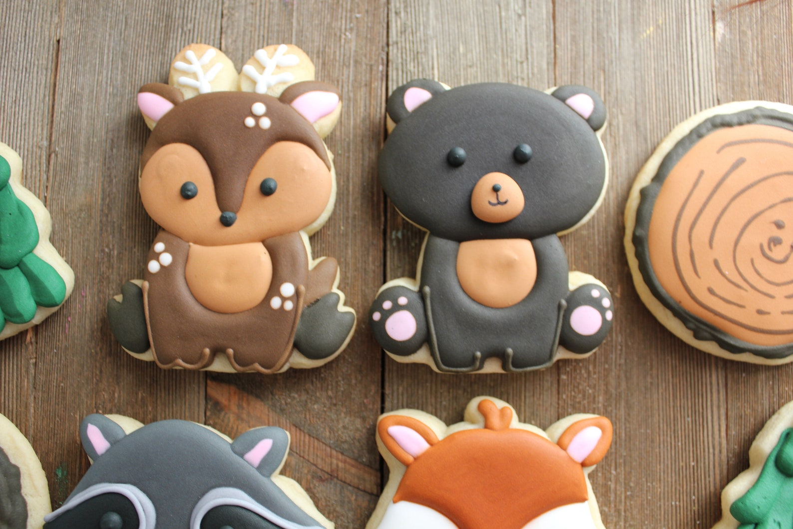 Woodland Animals Royal Icing Sugar Cookies / Decorated Sugar Etsy