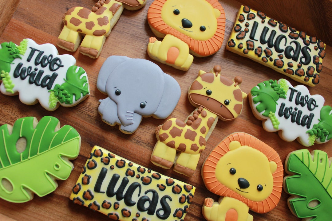 Galletas personalizadas Mesa de dulces safari, Galletas decoradas animales,  Galletas de animales, galletas personalizadas 