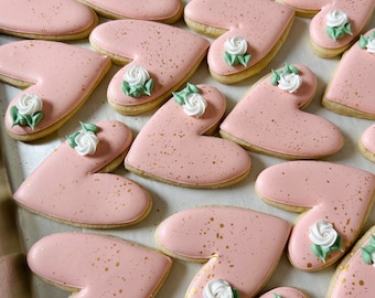 1 dozen MINI Heart sugar cookies | wedding favors | bridal shower