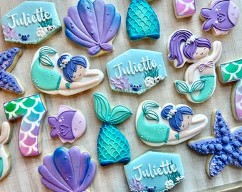 Mermaid Birthday Decorated Sugar Cookies