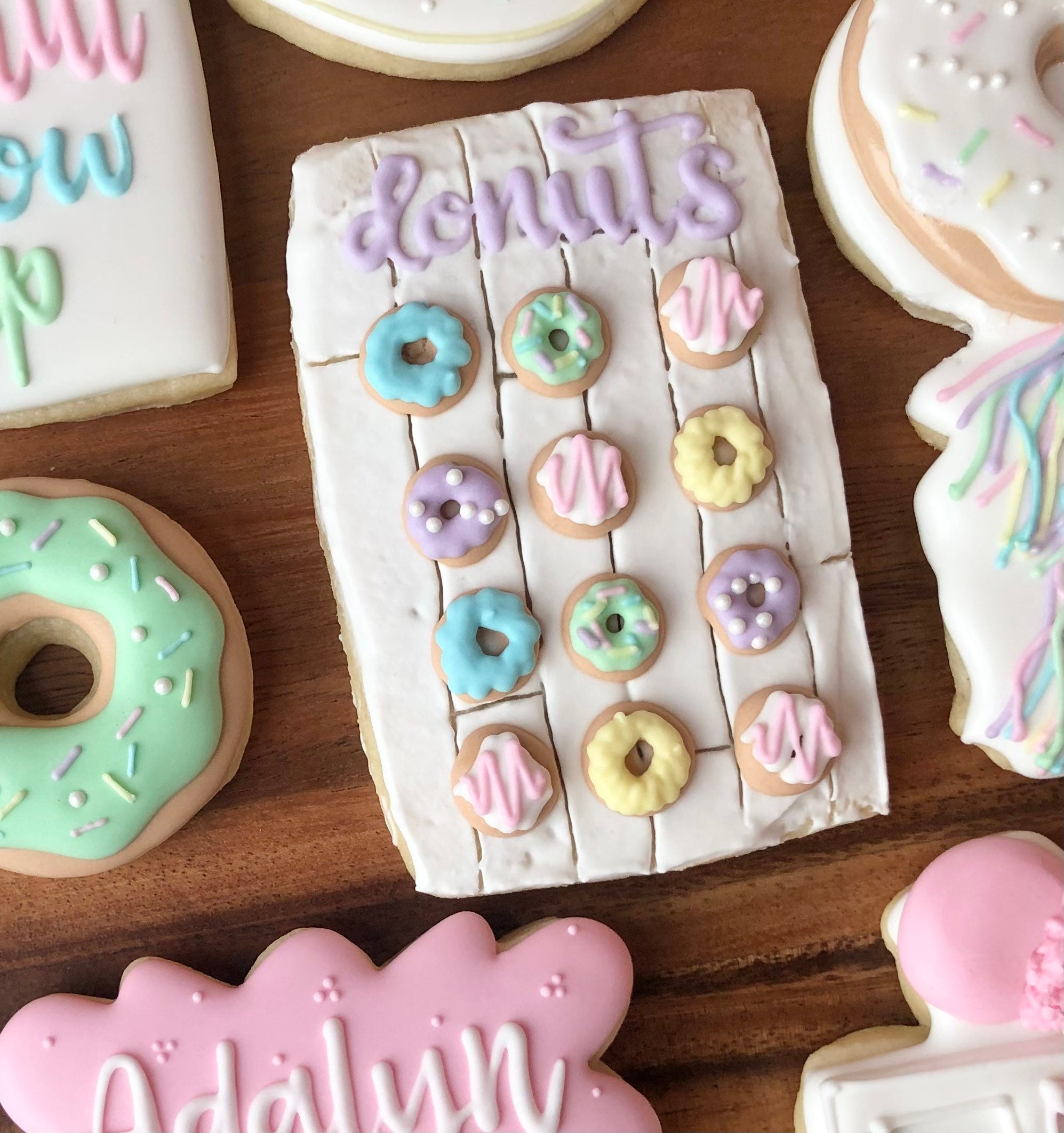 Donut Grow Up/ Donut and Ice Cream Birthday Sugar Cookies 