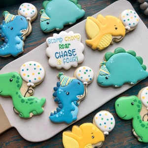 Party Dinosaur Birthday Sugar Cookies - Etsy Finland