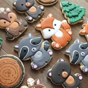Woodland Animals Royal Icing Sugar Cookies / Decorated Sugar Cookies
