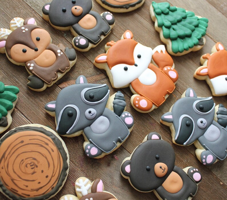 Woodland Animals Royal Icing Sugar Cookies Etsy