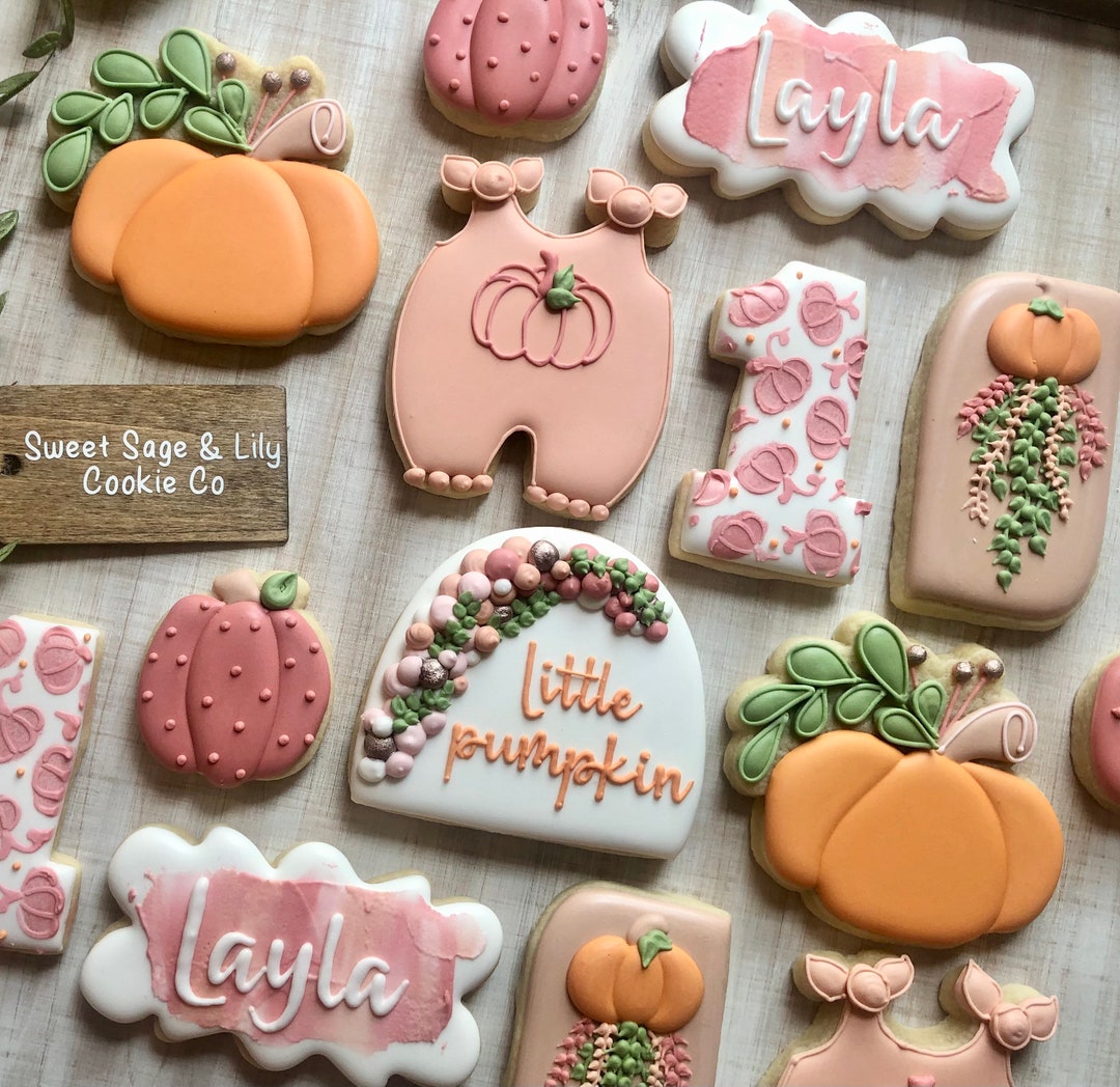 Little Pumpkin Royal Icing Sugar Cookies - Etsy