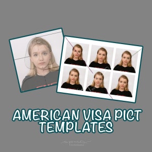 アメリカのビザの写真テンプレート - 簡単で印刷可能 - サイズ通り - 財布