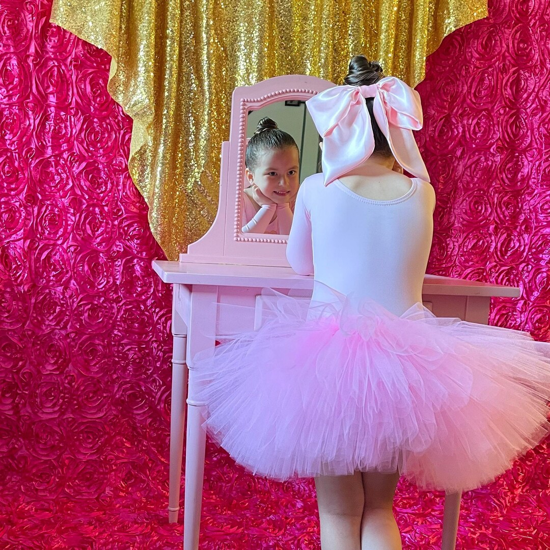 Large Tutu Ballerina Tutu Outfit, Skirt Tulle Tutu, Big Hair Bow and Embroidery ...