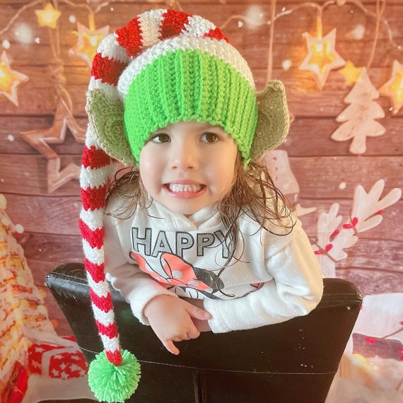 Crocheted Christmas Elf Hat: Hand-made Holiday Hat With Ears  display picture 1