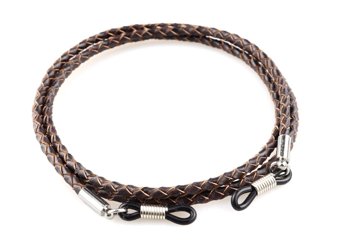 Leather Glasses Chain, Fullgrain Leather Eyeglasses Chain Spectacle