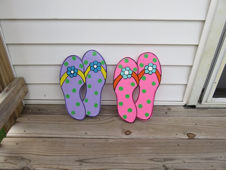 Flip Flop Summer Wood Outdoor Yard Art Flip Flops Sandals Etsy