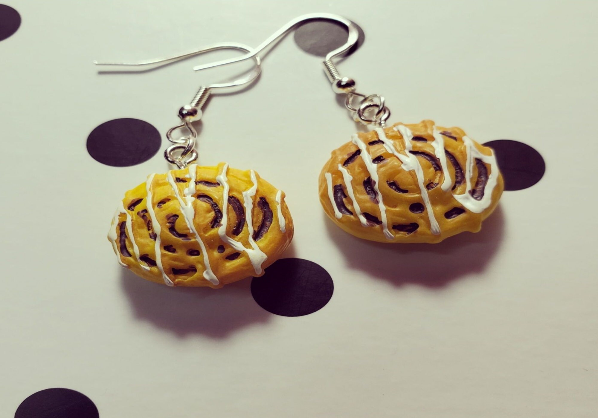 Cinnabon Earrings Pastry Earrings Quirky Earrings Cute Etsy