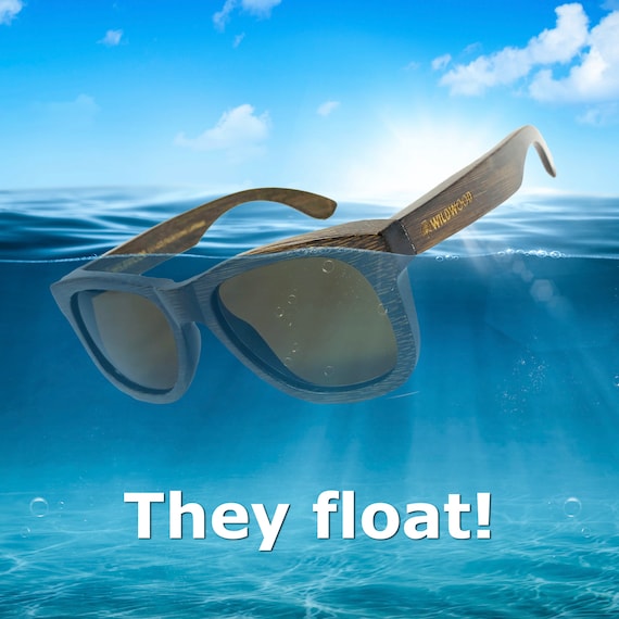 Dark Bamboo Floating Sunglasses for Men and Women With Polarized