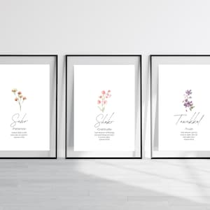 Sabr Shukr Tawakkul Poster Set of 3, Islamic Wall Art, Arabic Calligraphy, Islamic Gift for Moving, Islamic Wall Art