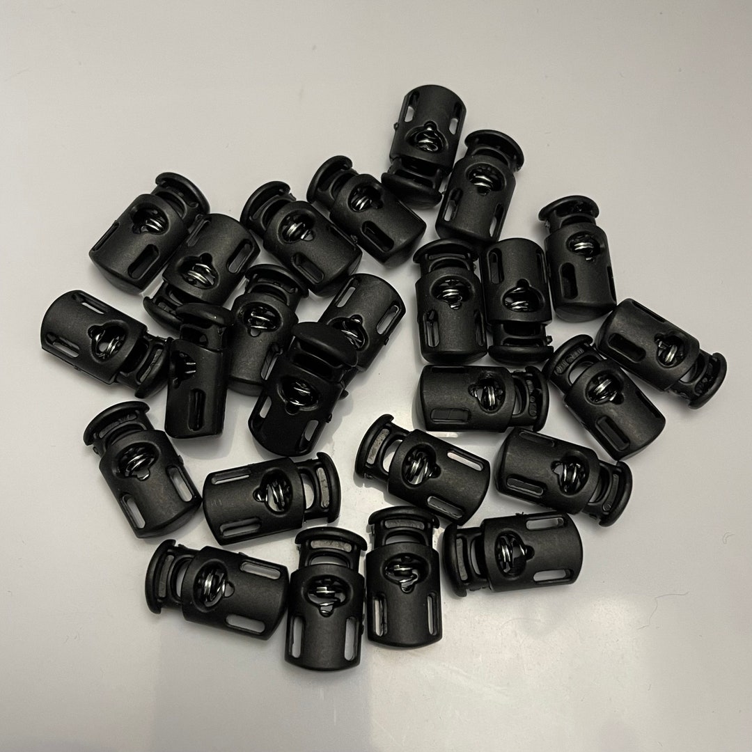 String Slide Stop 50 Pieces Plastic Spring Stopper Single Hole Heavy Duty Cord Stop ...