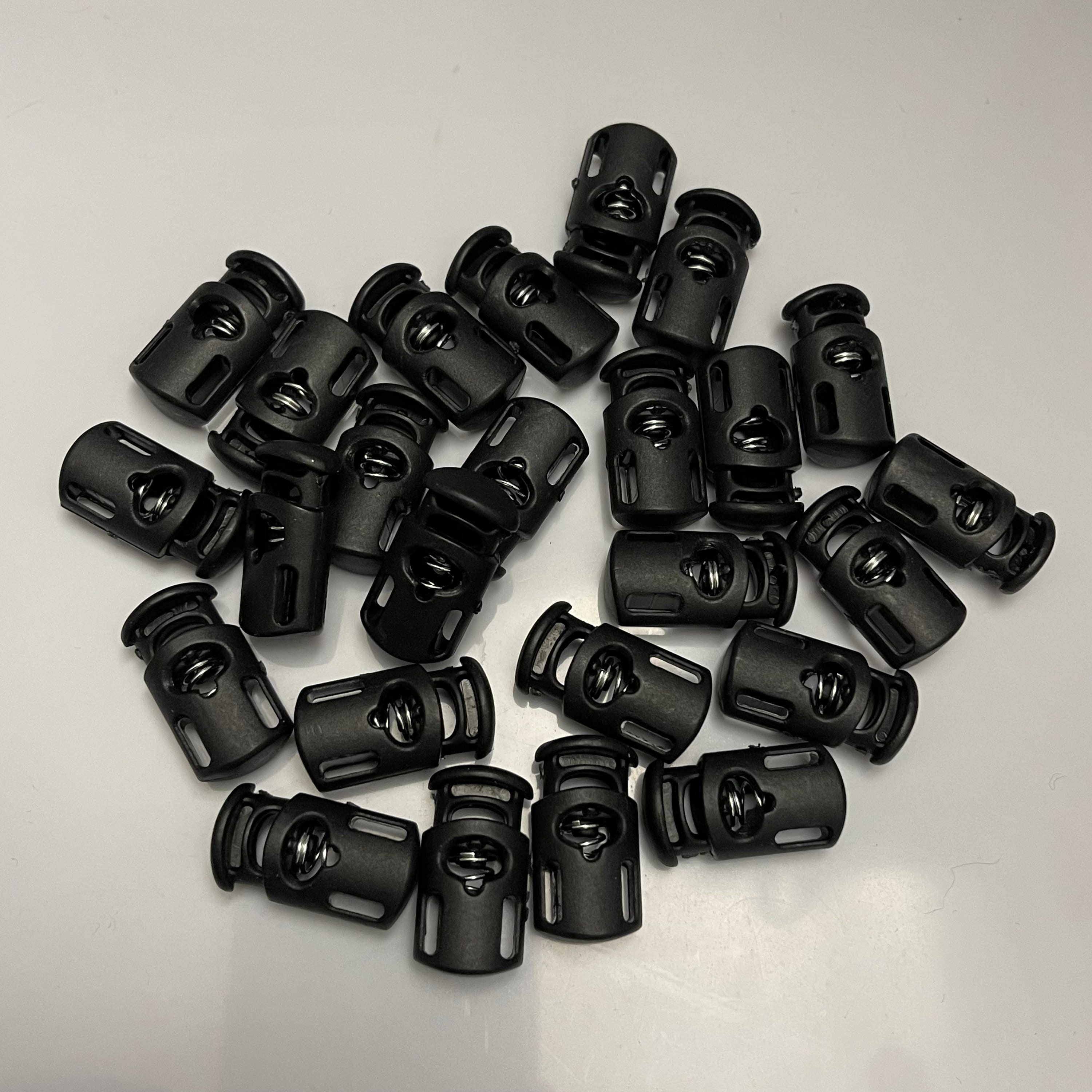 Drawstring Stop 50 Pieces Plastic Spring Stopper Single Hole Heavy Duty Cord Stop ...