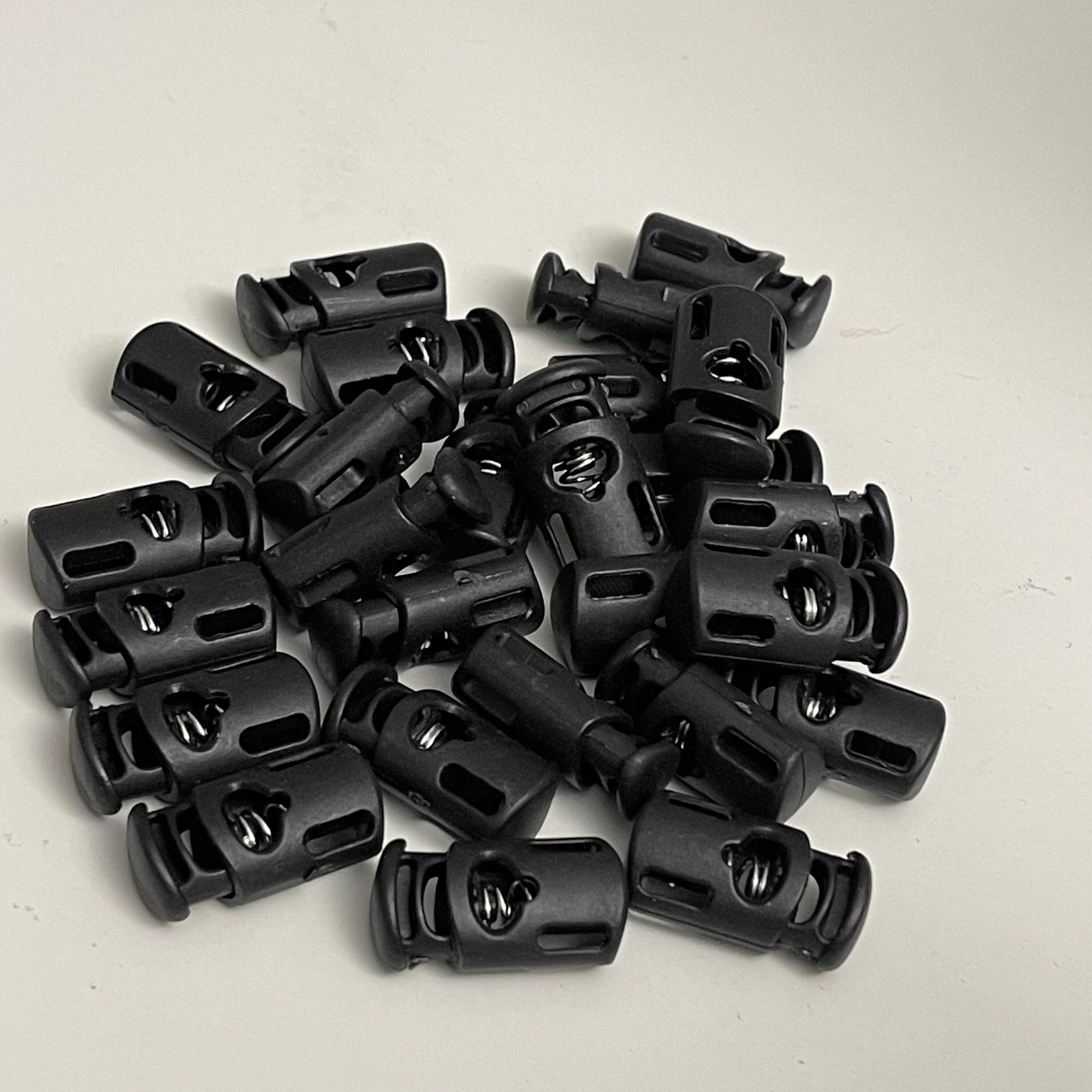 Drawstring Slider 50 Pieces Plastic Spring Stopper Single Hole Heavy Duty Cord Stop ...