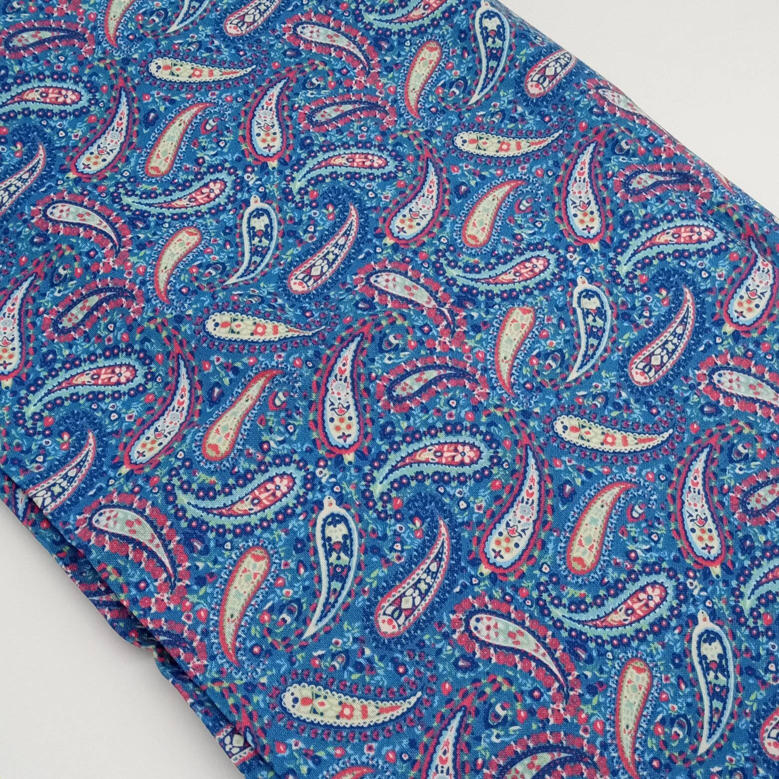 100 Cotton Paisley Print Fabric for Craft Projects by the Yard Etsy