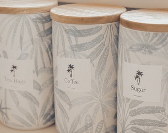 Tea Coffee Sugar labels - Print your own