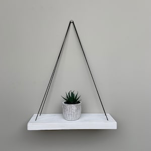 Rustic White Hanging Shelf: 30cm L x 10cm D