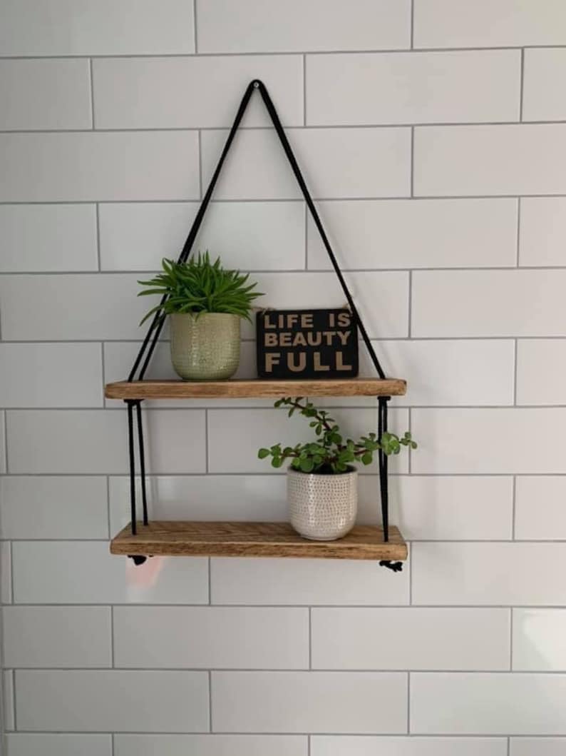 Rustic Rope Shelving Etsy