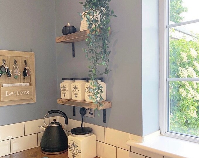 Rustic Shelves With Metal Brackets. Heavy Duty Shelves 35mm Etsy UK