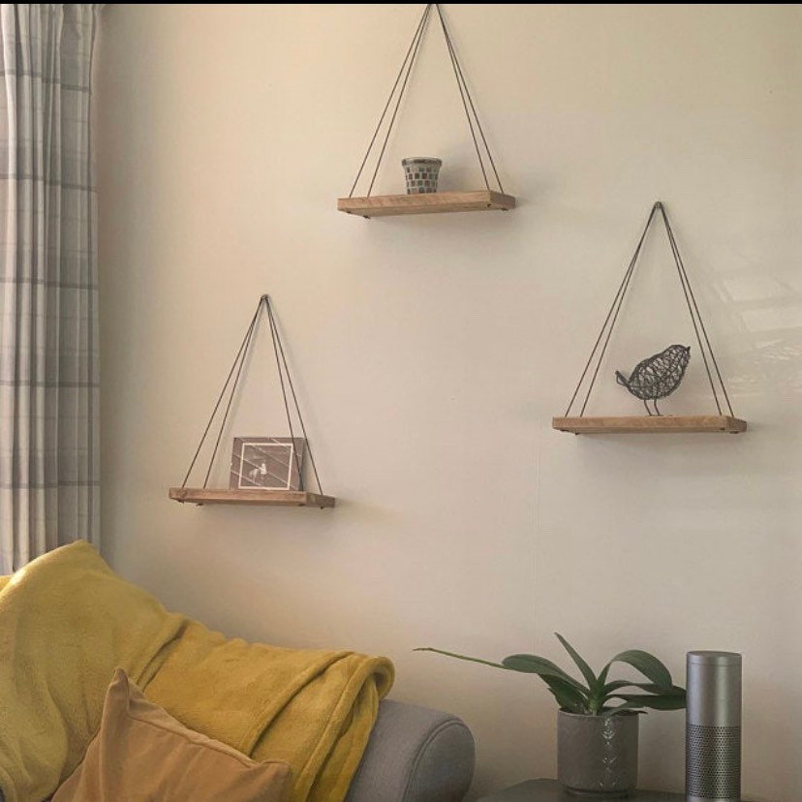 Hanging Shelves Rope Hanging Shelves Shelving Rustic Etsy UK