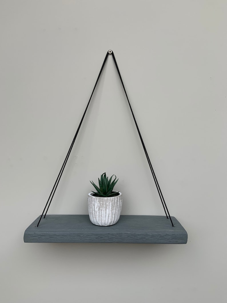 Rustic Hanging Shelves dark Grey Etsy UK
