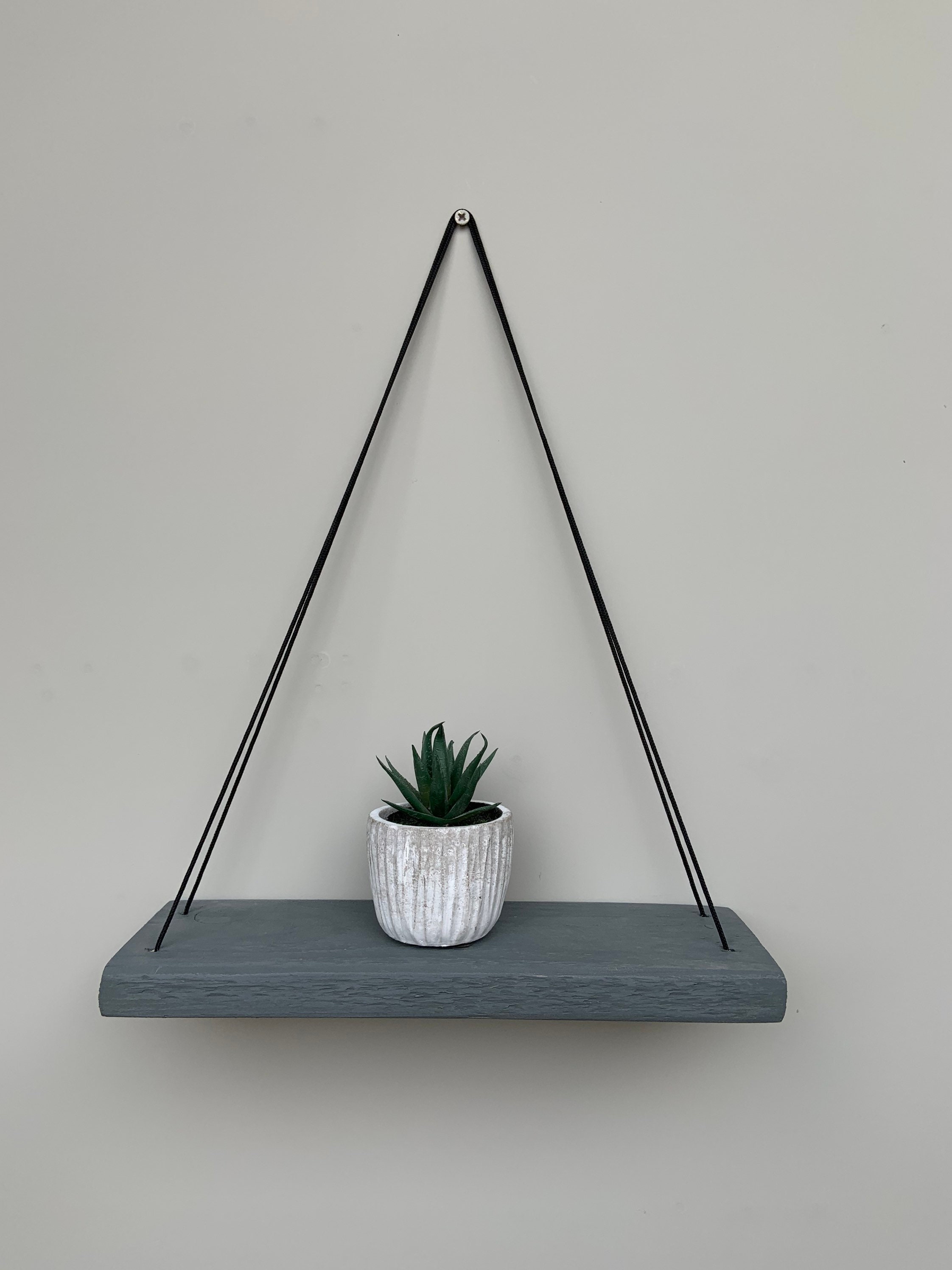 Rustic Hanging Shelves dark Grey Etsy UK