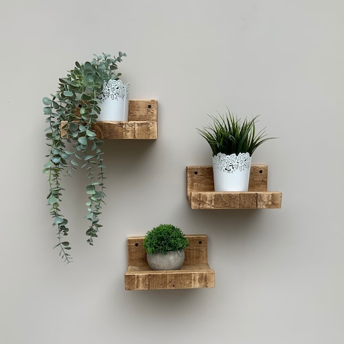 Étagères flottantes rustiques : petite décoration murale, étagère, étagère (22 cm de large)