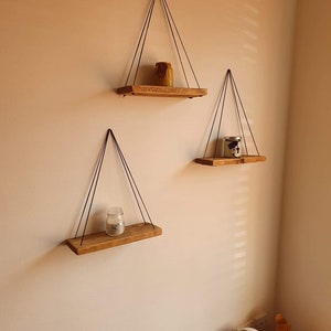 Hanging Shelves, Rope Hanging Shelves, Shelving, Rustic Shelves