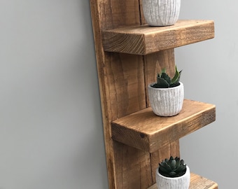 Rustic Shelving, Tiered Wall Hung Shelving, Shelving unit, Bathroom Shelving