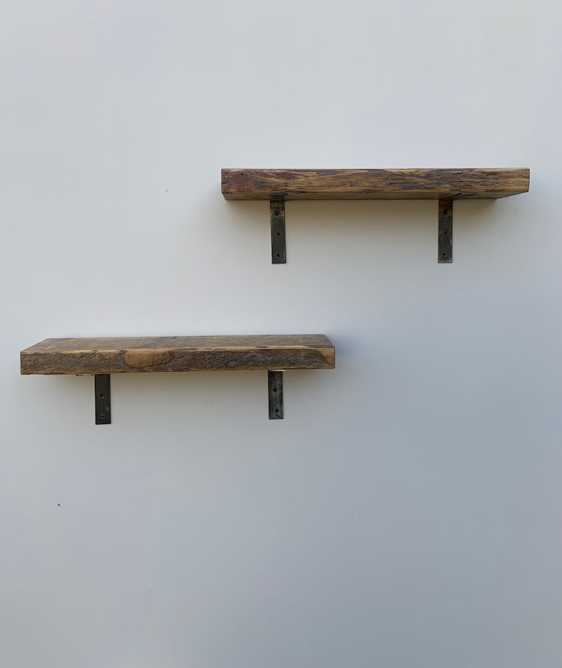 Rustic Shelves With Metal Brackets. Heavy Duty Shelves 35mm Etsy UK