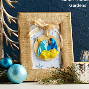 Heilige Familie Weihnachtsbaum Ornament Geschenk, religiöse Ornament Krippe für Weihnachten, Jesus ist der Grund, Baby Jesus Maria und Joseph.