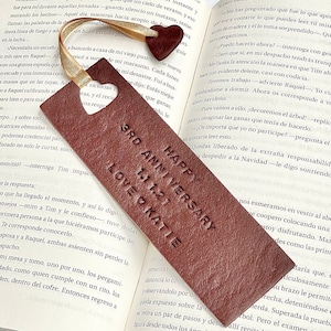 Personalized Vegan Leather Bookmark: Custom Polymer Clay, Book Lover Gift