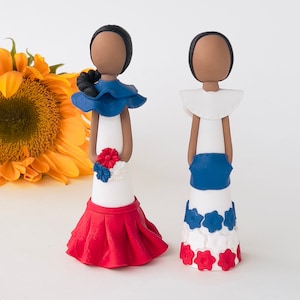 Dominican Faceless Dolls Valentine Gift, Mother Day, Handmade Polymer Clay Home Decoration, Birthday Souvenir, Dominican Republic Souvenir.