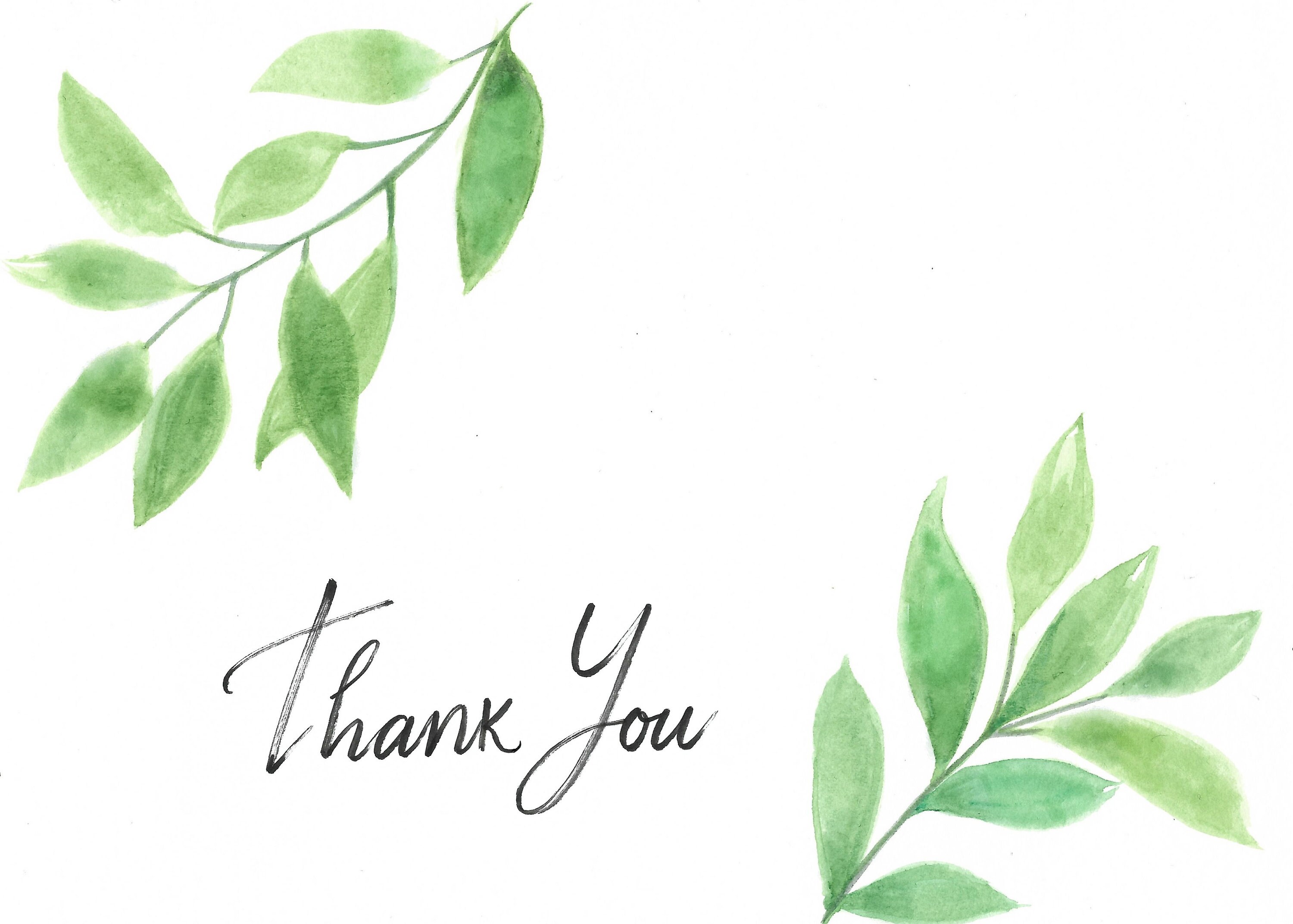 Printable Thank You Card Downloadable leaves Card Printable | Etsy