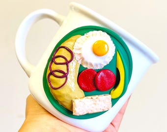 Personalized Dominican Mangu Mug, Hand-Molded Ceramic Coffee Cup