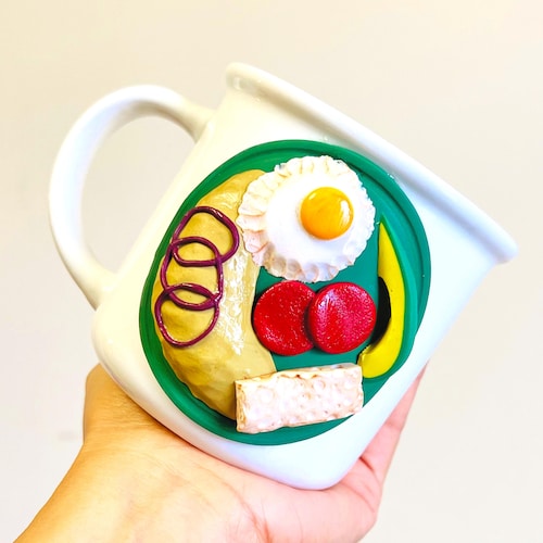 Personalized Dominican Mangu Mug, Hand-Molded Ceramic Coffee Cup